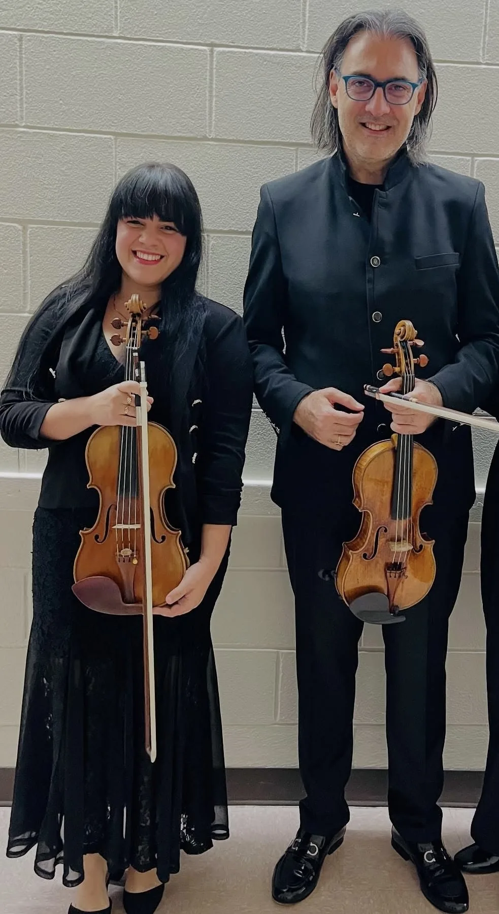 Yilian pictured with Leonidas Kavakos after a Palm Beach Symphony performance